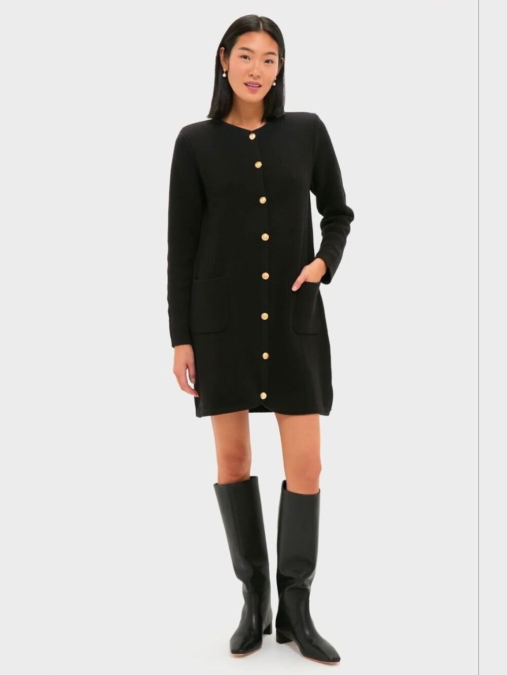 TUCKERNUCK BLACK KNIT JAQ MINI DRESS XS